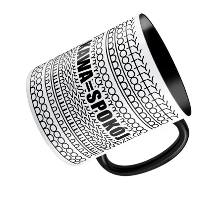 Kubek czarny UKRYTY PRZEKAZ Kawa = spokój